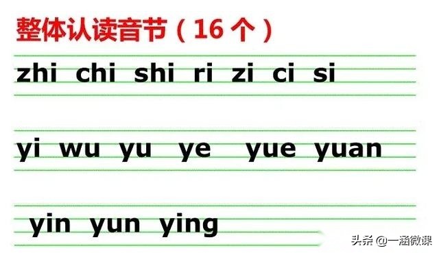 整体认读音节16个（20秒熟背16个整体认读音节）-1