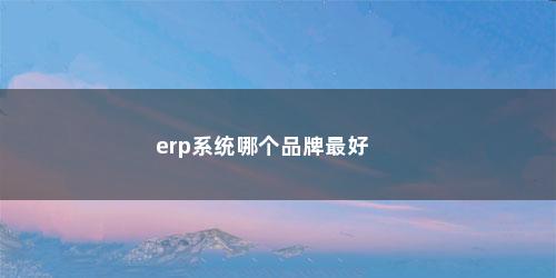 erp系统哪个品牌最好