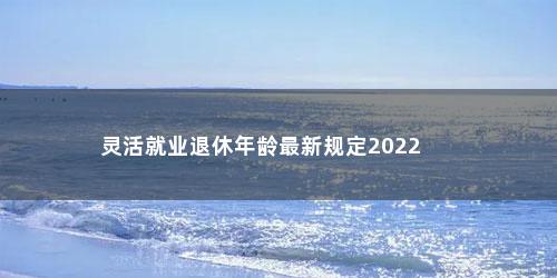 灵活就业退休年龄最新规定2022