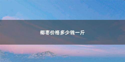 椰枣价格多少钱一斤