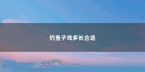钓鱼子线多长合适