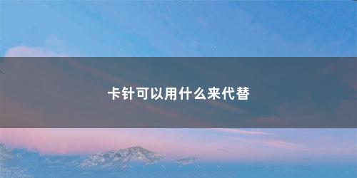 卡针可以用什么来代替 卡针可以用什么来代替(卡针能用针代替吗)