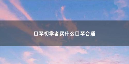 口琴初学者买什么口琴合适