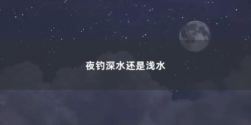 夜钓深水还是浅水