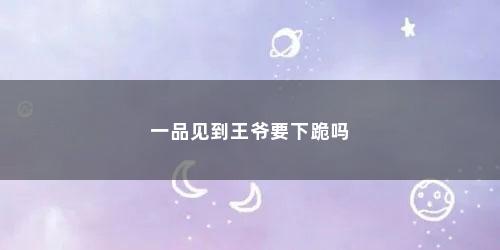 一品见到王爷要下跪吗