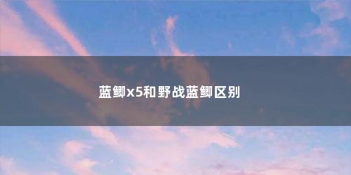 蓝鲫x5和野战蓝鲫区别