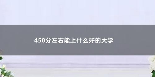 450分左右能上什么好的大学