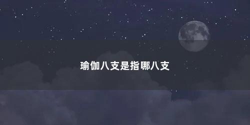 瑜伽八支是指哪八支