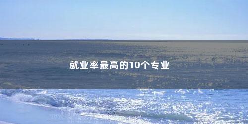 就业率最高的10个专业