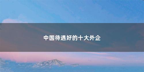 中国待遇好的十大外企