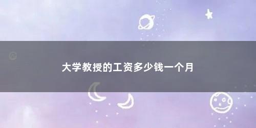 大学教授的工资多少钱一个月