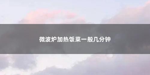 微波炉加热饭菜一般几分钟