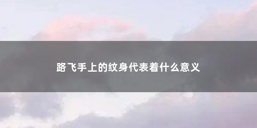 路飞手上的纹身代表着什么意义