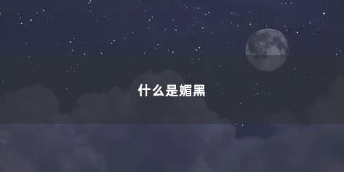 什么是媚黑
