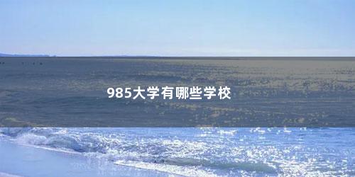 985大学有哪些学校