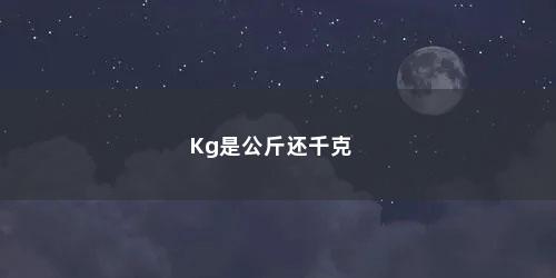 Kg是公斤还千克