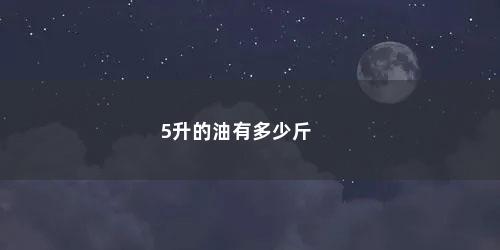 5升的油有多少斤 