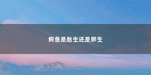 鳄鱼是胎生还是卵生