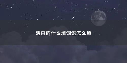 洁白的什么填词语怎么填