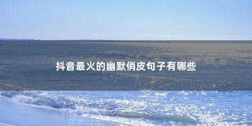 抖音最火的幽默俏皮句子有哪些