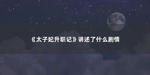 《太子妃升职记》讲述了什么剧情