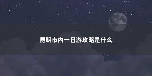 昆明市内一日游攻略是什么