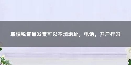 增值税普通发票可以不填地址，电话，开户行吗