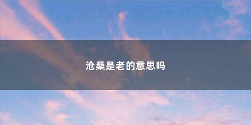 沧桑是老的意思吗