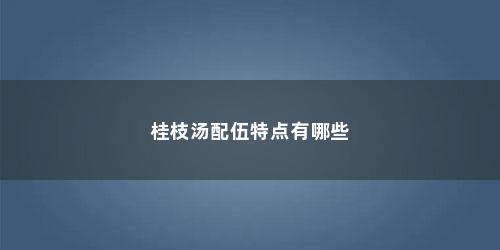 桂枝汤配伍特点有哪些