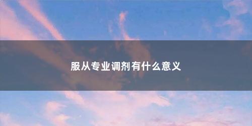 服从专业调剂有什么意义 服从专业调剂有什么意义