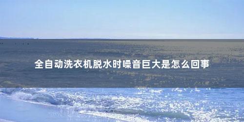 全自动洗衣机脱水时噪音巨大是怎么回事