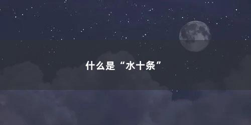 什么是“水十条”