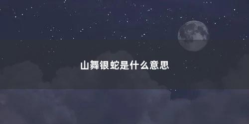 山舞银蛇是什么意思