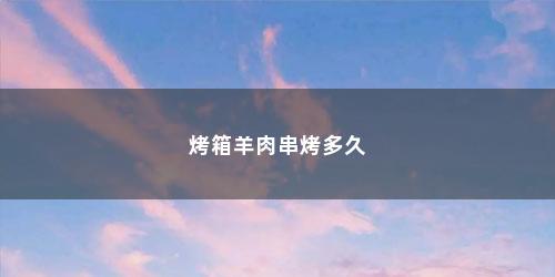 烤箱羊肉串烤多久