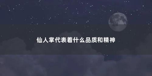 仙人掌代表着什么品质和精神 仙人掌代表着什么品质和精神(仙人掌代表着什么品质和精神的人)