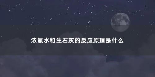 浓氨水和生石灰的反应原理是什么