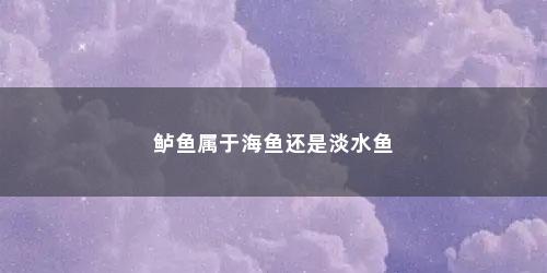 鲈鱼属于海鱼还是淡水鱼