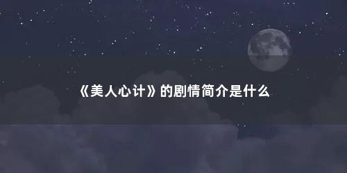 《美人心计》的剧情简介是什么