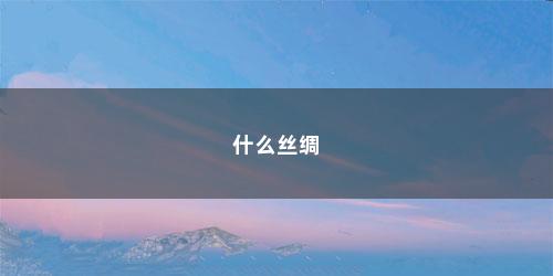 什么丝绸