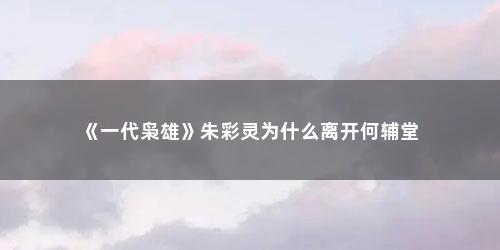 《一代枭雄》朱彩灵为什么离开何辅堂