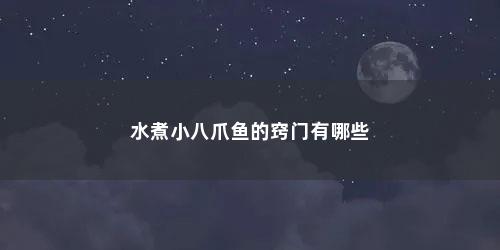 水煮小八爪鱼的窍门有哪些