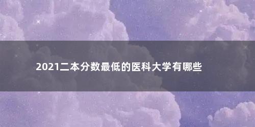 2021二本分数最低的医科大学有哪些