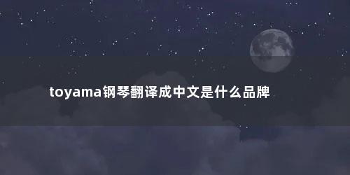 toyama钢琴翻译成中文是什么品牌