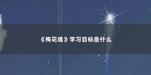 《梅花魂》学习目标是什么