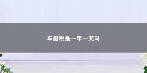 车船税是一年一交吗
