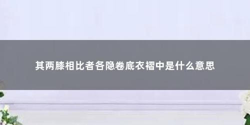其两膝相比者各隐卷底衣褶中是什么意思