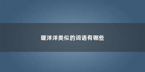 暖洋洋类似的词语有哪些