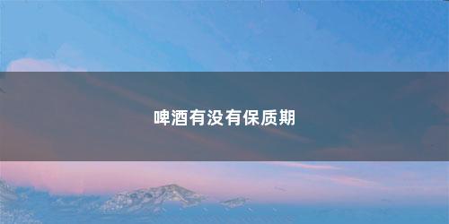 啤酒有没有保质期