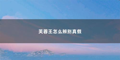 芙蓉王怎么辨别真假