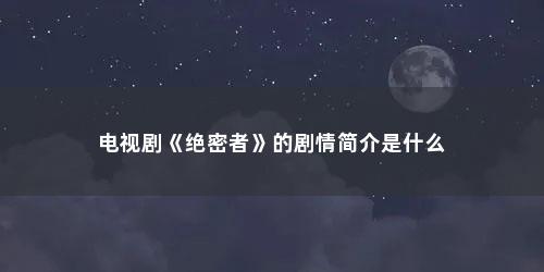 电视剧《绝密者》的剧情简介是什么